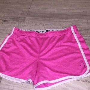 pink justice workout shorts
